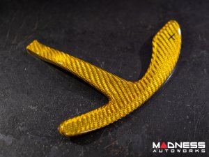 Alfa Romeo Giulia Paddle Shifter Covers - Carbon Fiber - Yellow Candy